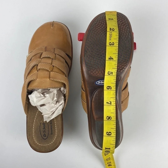 Dr Schols Brenna beige tan crochet woven platform heel slip on clog mules size 9 - Picture 7 of 11